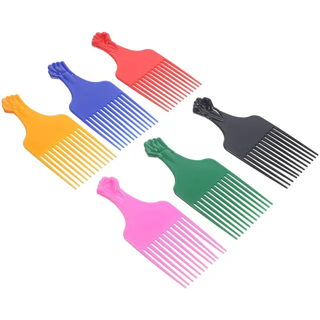 6Pcs Durable Plastic Combs Hair Lift Combs Beard Pick Combs for Women Men