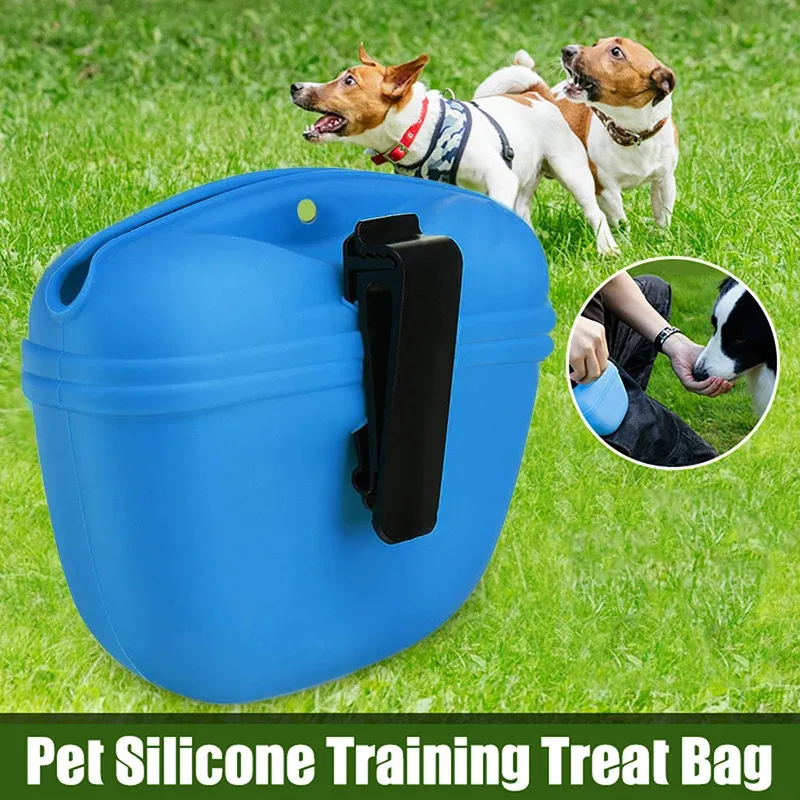 Dog Training Treat Bag Silicone Pet Pouch with Clip Waist Belt Snack Holder - Black image 14