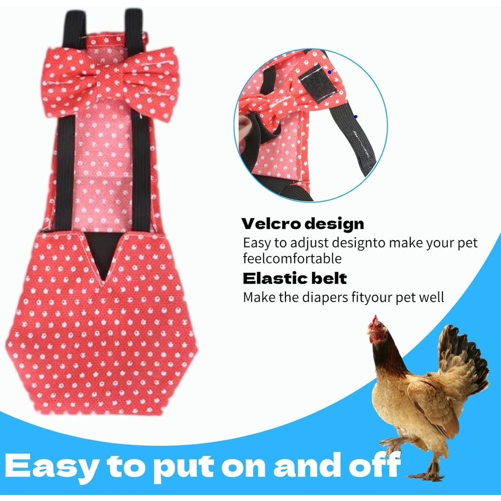 3Pcs Washable Chicken Diapers for Hens image 4
