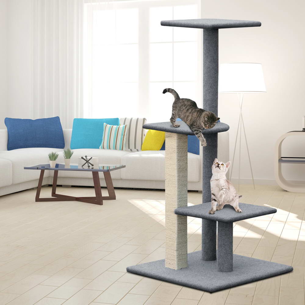 i.Pet Cat Tree 124cm Scratching Post Tower Scratcher Trees Wood Condo Board image 7