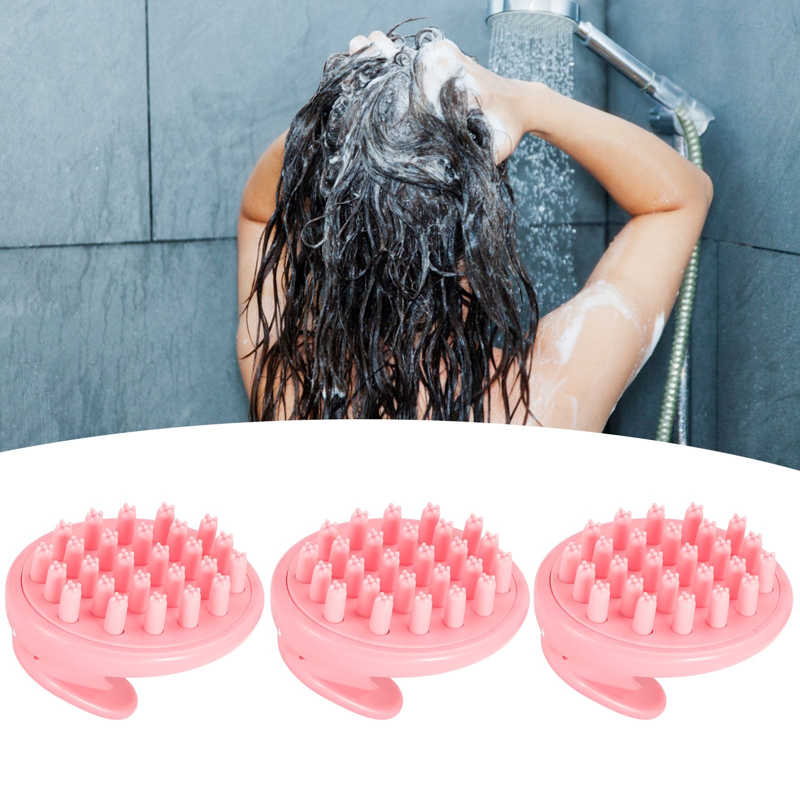 3Pcs Scalp Massage Brush Adult Universal Hairdressing Shampoo Wash Hair Combpink image 10