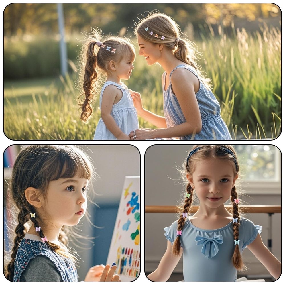 100Pcs Cute Mini Butterfly Hair Clips for Women image 3