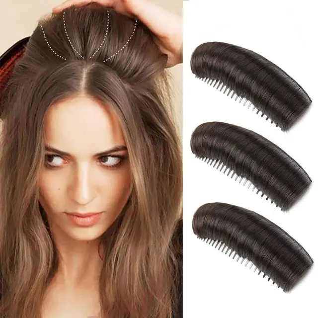 3 Pcs Invisible Fluffy Hair Pad, Dark Brown