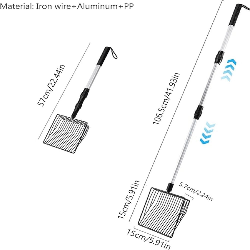 42" Metal Cat Litter Scoop with Deep Shovel&Long Handle image 2