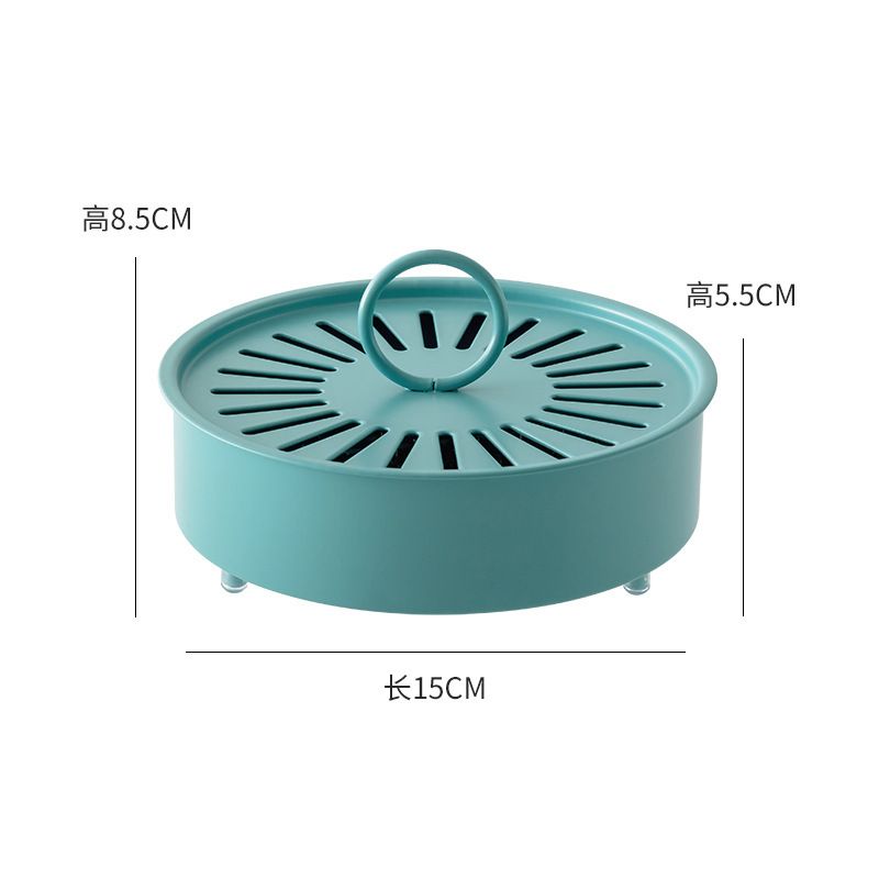 Blue Metal Mosquito Coil Holder with Lid - 15 cm Round Iron Coil Burner with Ash Catcher image 8