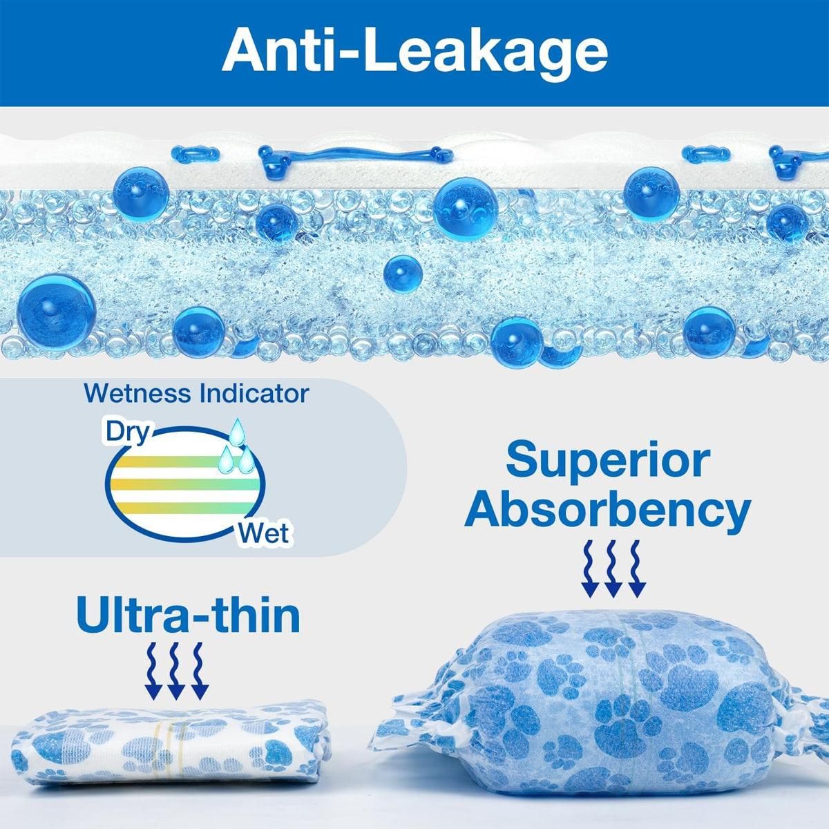 Male Disposable Dog Diapers Leakproof Breathable with Colour Indicator - L 63–81cm image 4