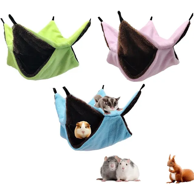 Hammock - 3 Pieces - Swing - Hamster Hammock - Rodent Cage - Rodent House…, 34 × 34cm