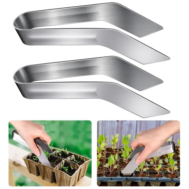 2 Pcs Seedling Transplant Tongs- 8.7 Inch Stainless Steel Gardening Plants Transplant…