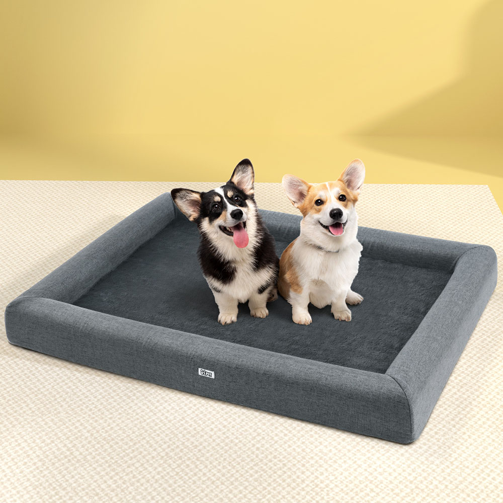 i.Pet Pet Bed Dog Cat Extra Large Calming Soft Sofa Cushion Egg Crate Washable Grey image 7