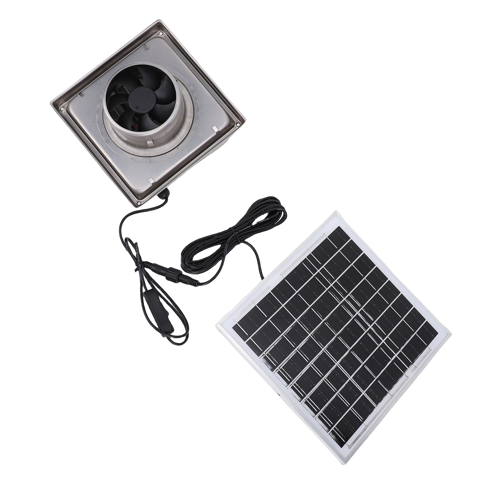 Solar Panel Fan Kit Stainless Steel Rain Hood Exhaust Fan 8W Solar Panel for Kitchen… image 12