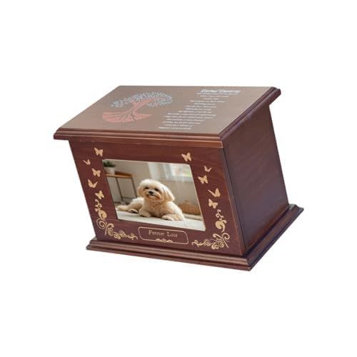 Pet Memorial Wooden Urn Box with Photo Frame, 28 image 2