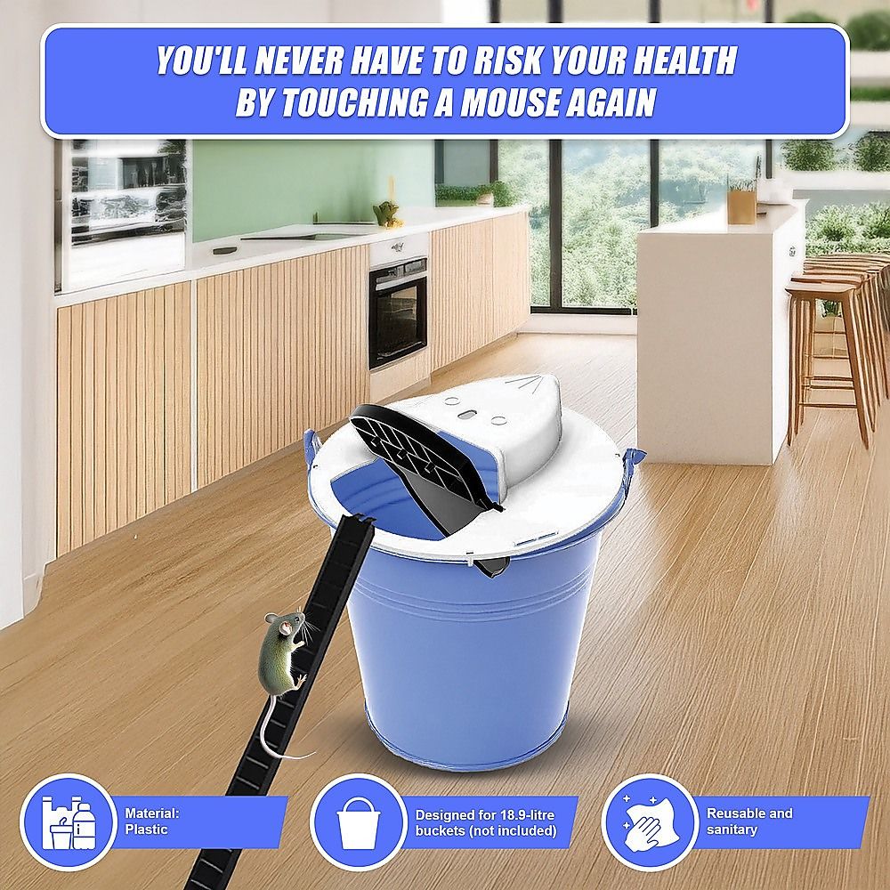 2 x Flip N Slide Bucket Lid Mouse Rat Trap Automatic Reusable image 9