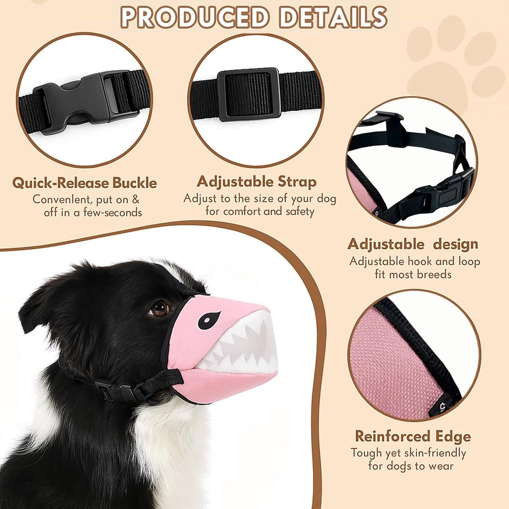 Dog Muzzle Shark Design – Mesh Soft Muzzle for Small Medium Large Sized Dogs… image 4