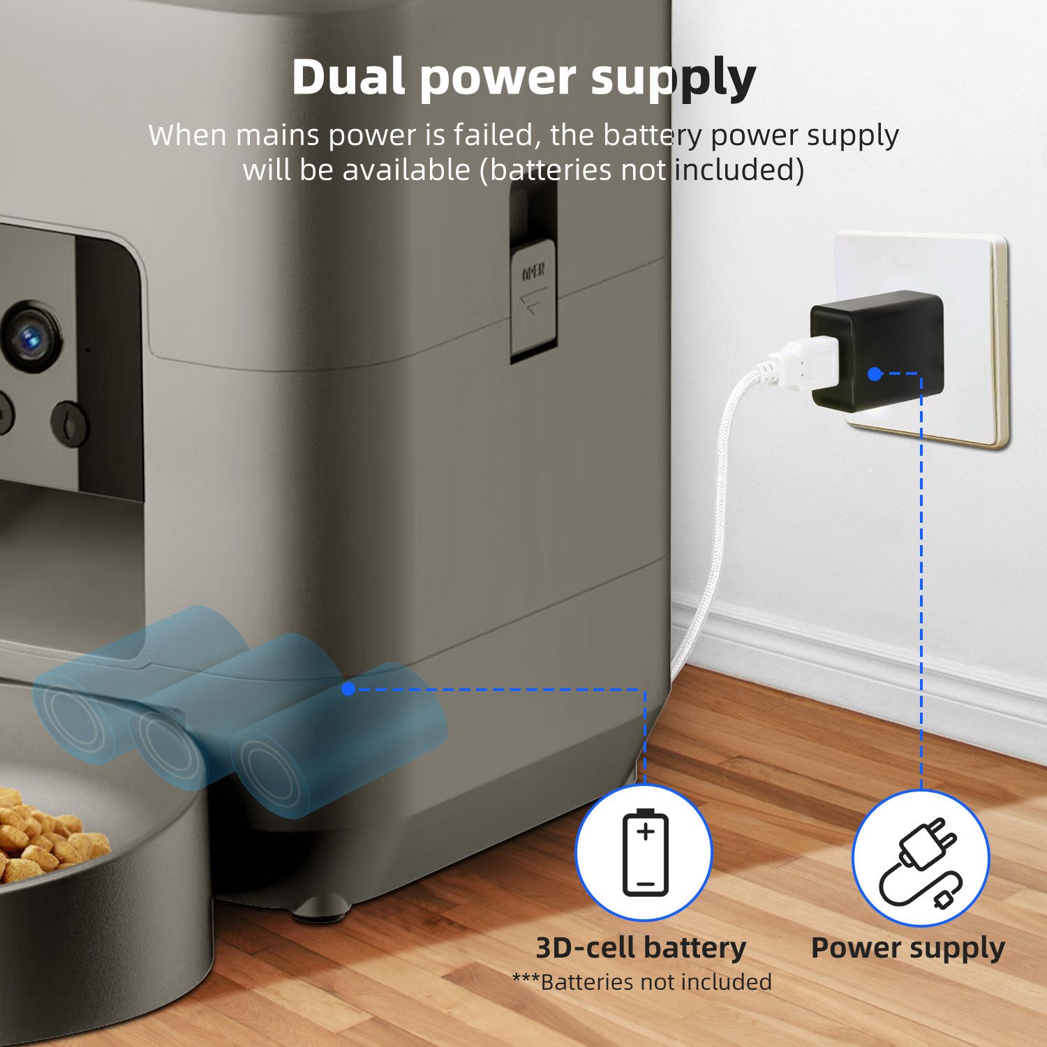 Smart Pet Feeder with Camera 2L, White image 8