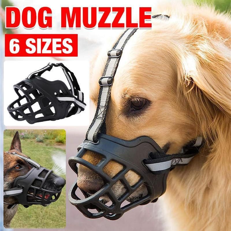 6 Sizes Adjustable Pet Dog No Bite Silicone Basket Muzzle Cage Mouth Mesh Cover - 5# image 13