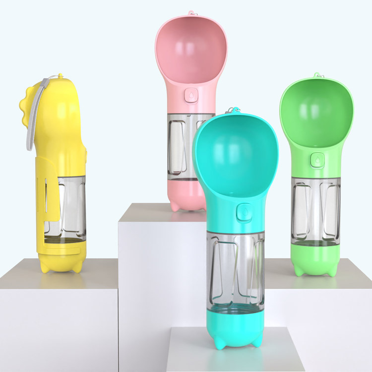 Green Portable Pet Water Bottle with Waste Bag Dispenser - 300ml Leak-Proof Travel… image 5