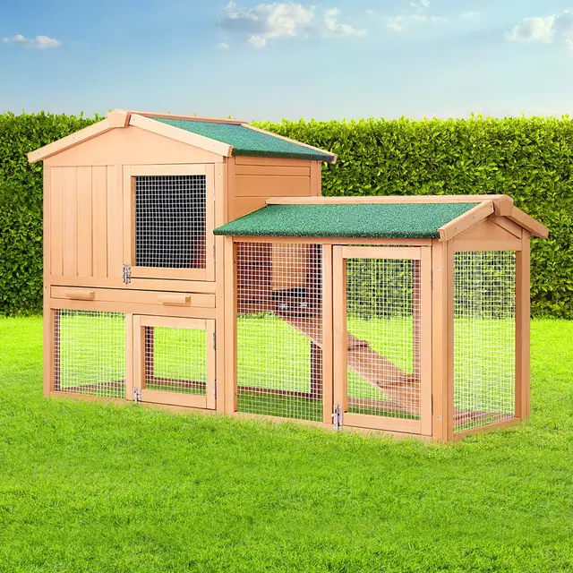 i.Pet Chicken Coop Rabbit Hutch 138cm x 44cm x 85cm Large Chicken Coop House Run Cage…