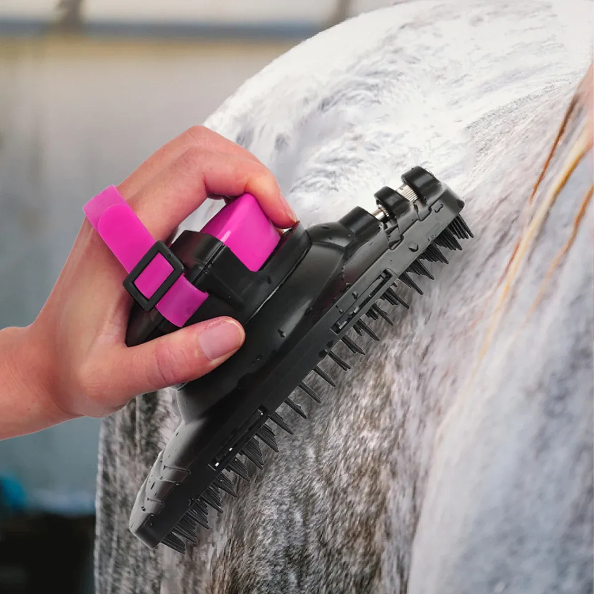 Horse Bath Brush Grooming Massage Comb Soft Bristle Cleaning Tool For Equine Use image 4