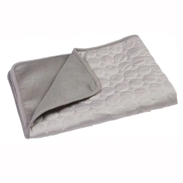 Pet Cooling Mat with Circular Quilted Pattern, Grey, XS