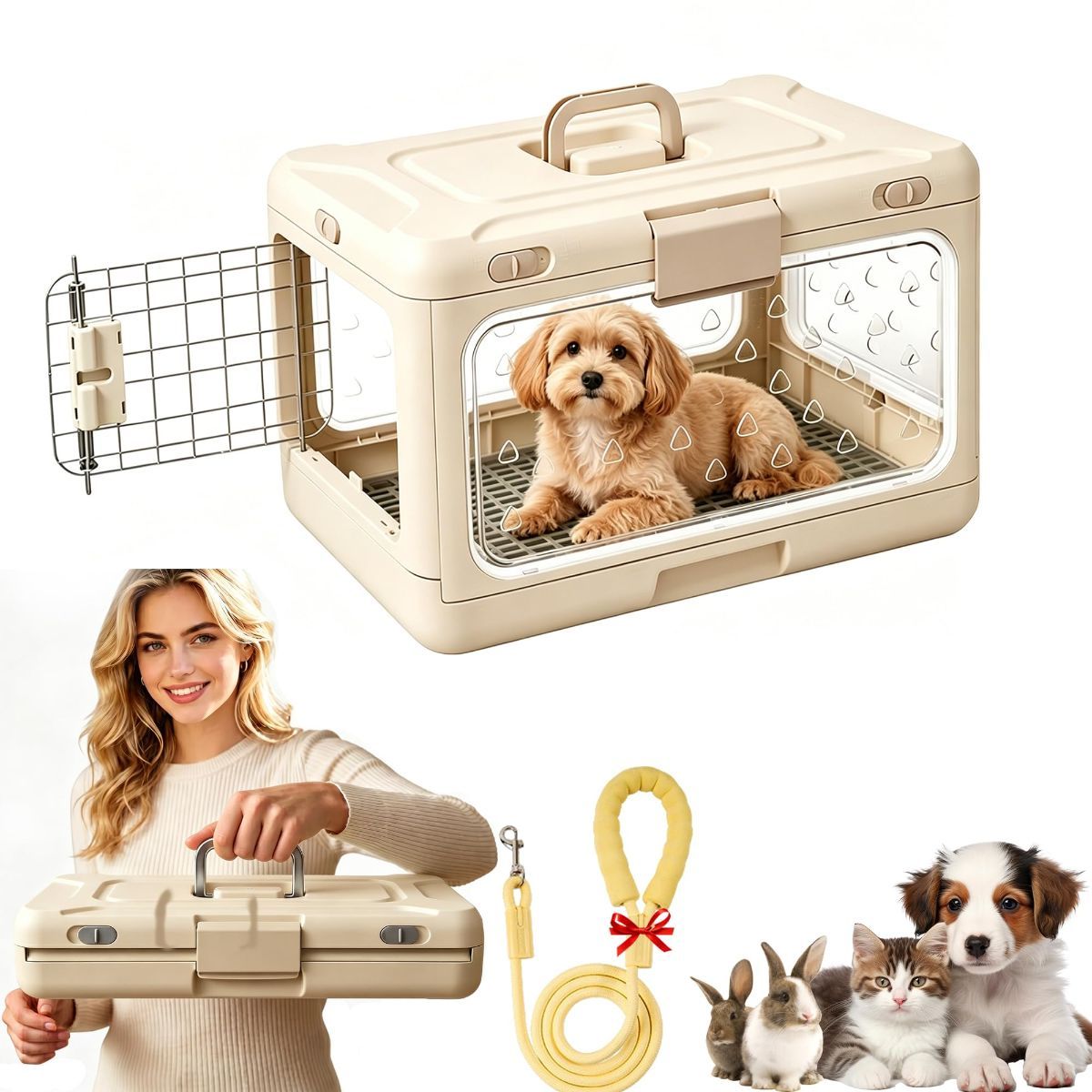 Foldable Hard Cat Carrier – Portable Travel cage, 20 image 11