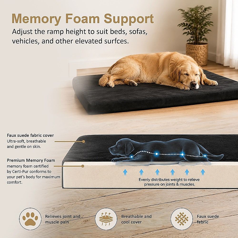 110CM XL Pet Bed Mattress Dog Cat Memory Foam Pad Mat Cushion image 3