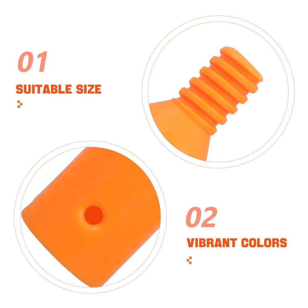 2Pcs Threaded Tip Replacement Plastic Grip Orange for Mop and Broom image 3