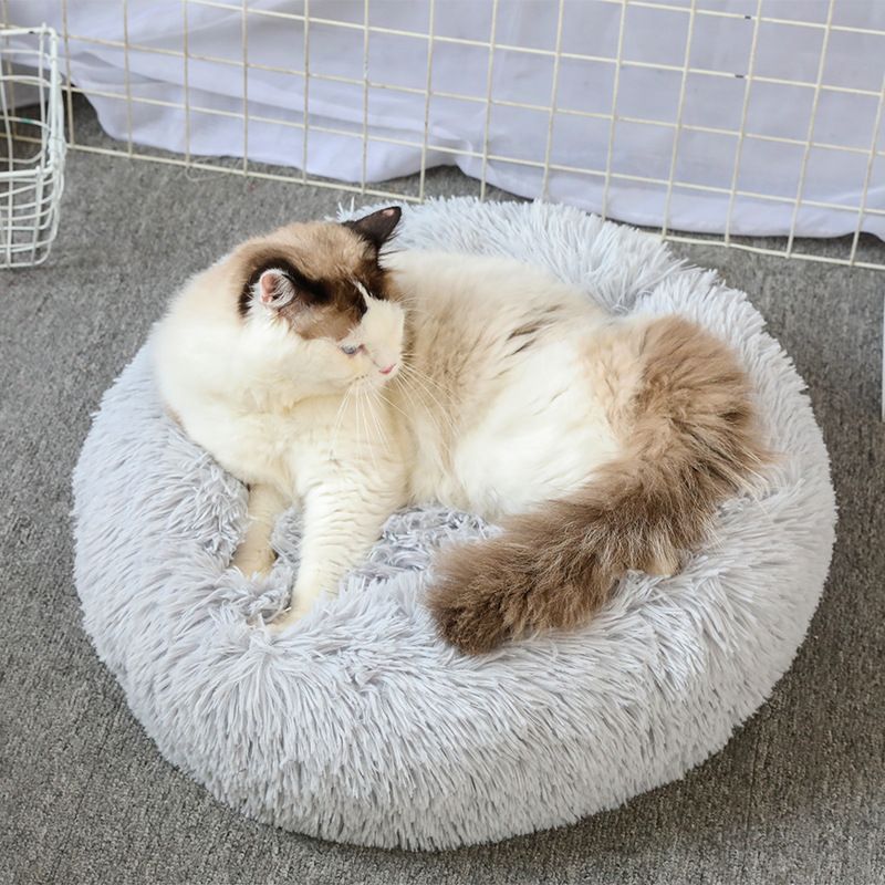 Washable Deep-Pile Faux Fur Sleep Ring 90cm Diameter in Black image 7