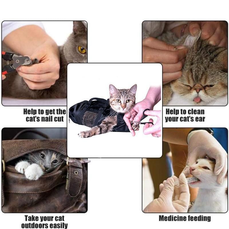 Cat Grooming Restraint Bag Pet Bath Wash Bags Nail Trimming Anti Scratch image 15