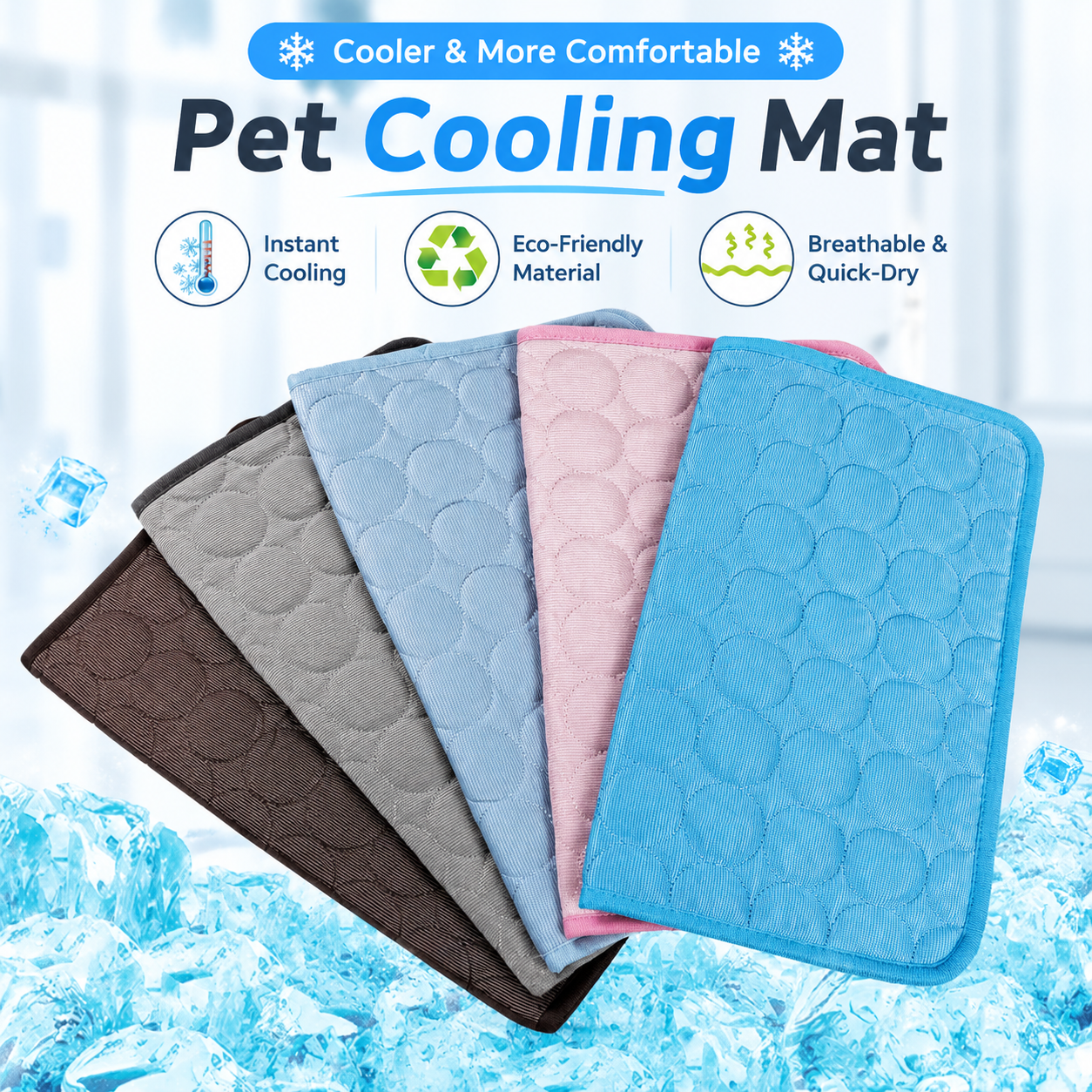 Pet Cooling Mat with Circular Quilted Pattern image 2