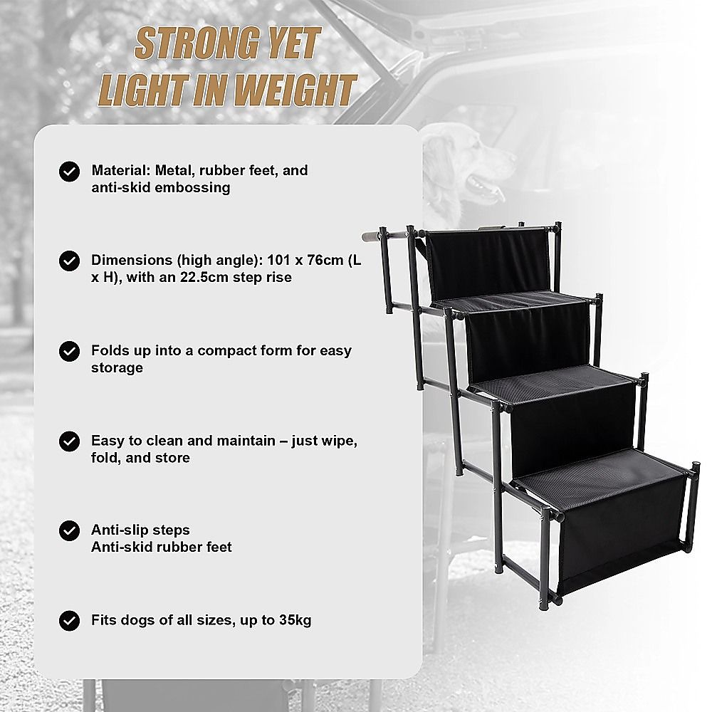 Folding Dog Car Boot Steps Ladder Lightweight Strong Pet Stairs image 11