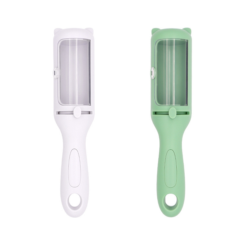 Multi-Function Pet Grooming Brush with Self-Cleaning Feature - Ideal for…, Green+White image 5