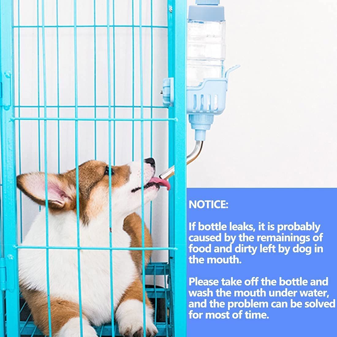 Dog Water Dispenser for Cage Leakproof Crate Auto Feeding Water Bottle for Dogs &… image 3