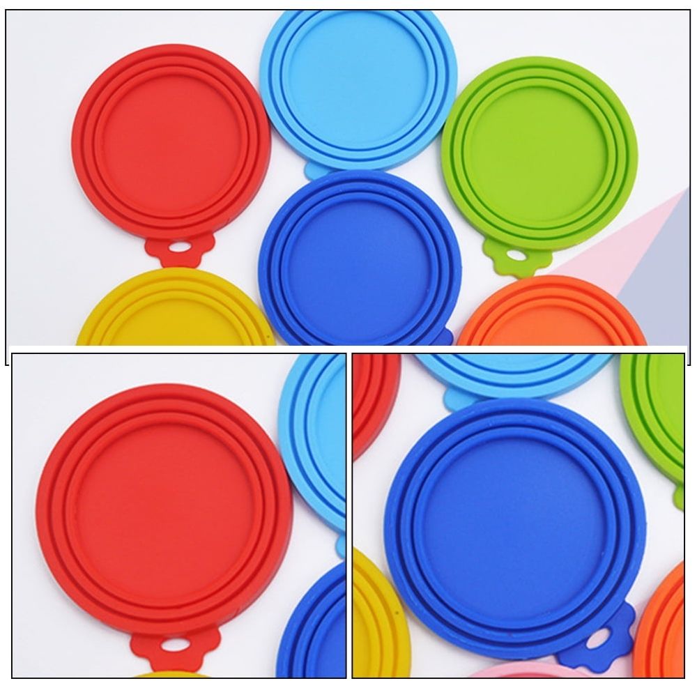 4 Pcs Silicone Jar Lids Can Toppers for Dog Food Covers Canned Goods Pet Cat Reusable image 4