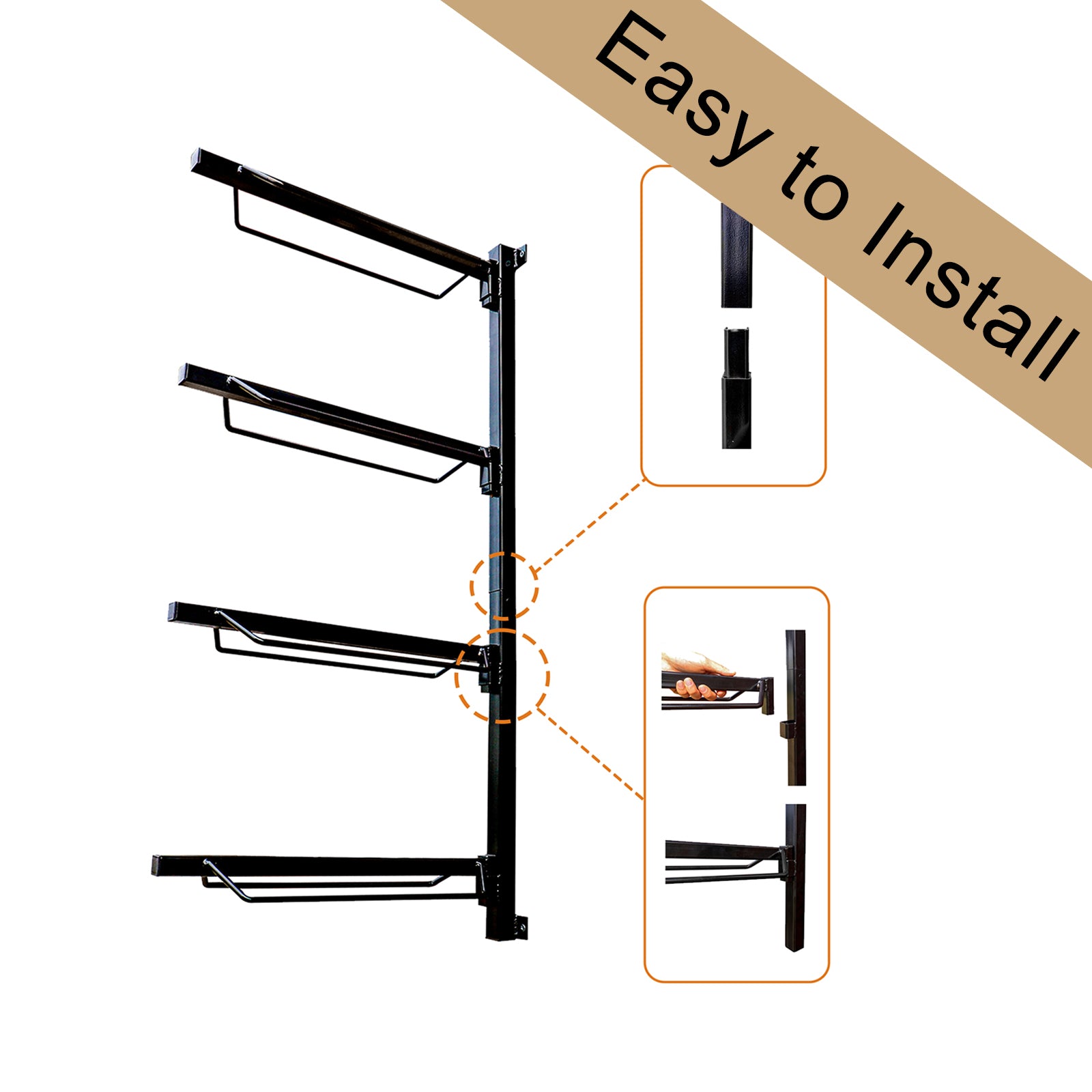 Samland Foldable 4-Tier Saddle Rack Wall Mounted Saddle Stand Space-Saving Steel… image 4
