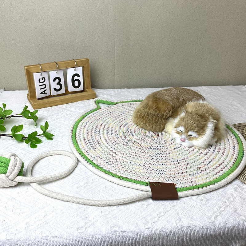 3 Pcs Yellow Durable Cat Scratching Mat with Attached Toy Ball - Washable and… image 4