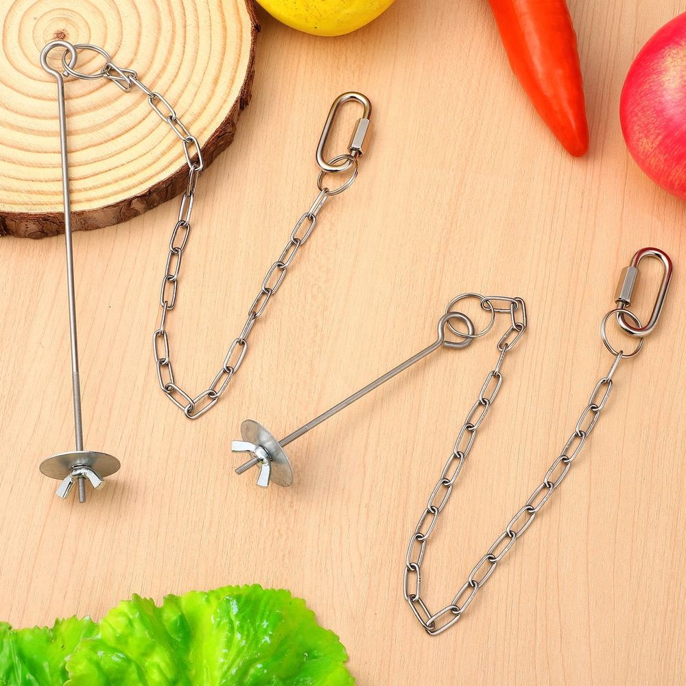 Chicken Veggies Skewer Adjustable Length Stainless Steel Chains for Pets 4Pcs image 4