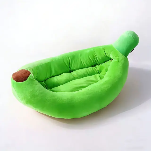 Banana-Shaped Pet Bed Removable Washable Pet Bed Small Medium Dog Bed Cat Bed - Green…