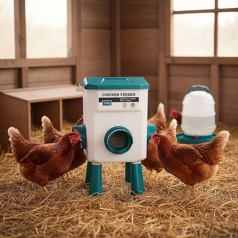 Chicken Feeder Water Food Treadle Poultry Feeding 12KG Large Capacity 11L image 2