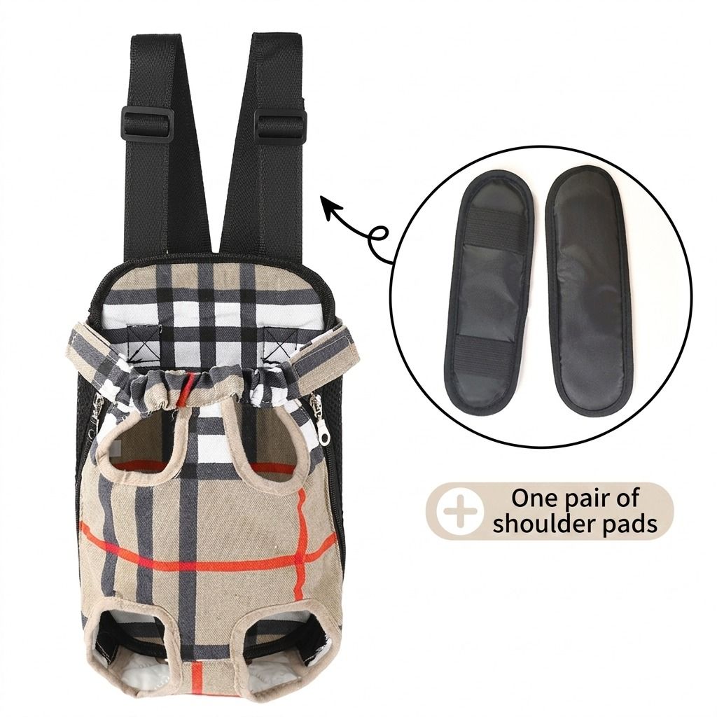 Portable Pet Front Chest Backpack for Small Dogs and Cats…, White, M/Small image 8