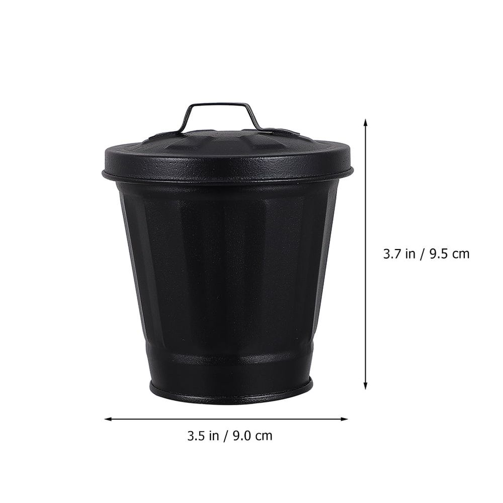 Set of 3 Galvanized Iron Garbage Containers with Lids image 2