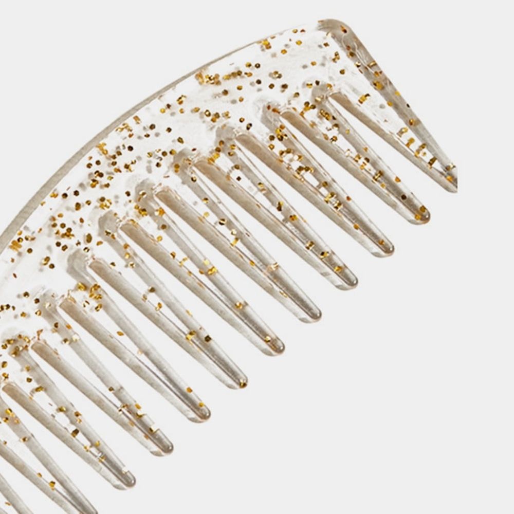 Wide Teeth Combs 2Pcs For Women Smoothing Hair Anti Static Beige 7x2in image 2