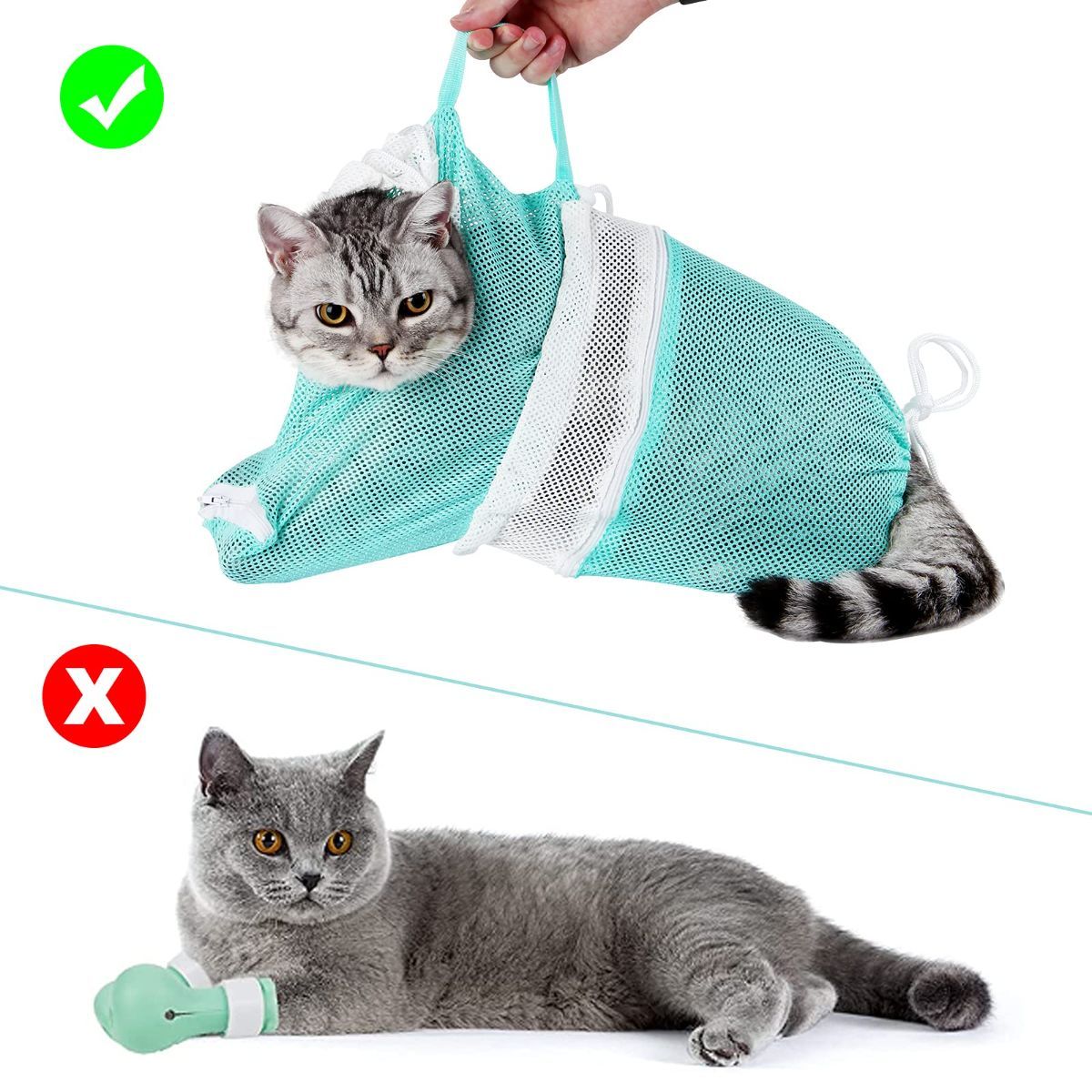 1 Pcs Cat Bathing Bag - Adjustable Cat Washing Net Anti-bite & Anti-Scratch Cat Shower… image 8