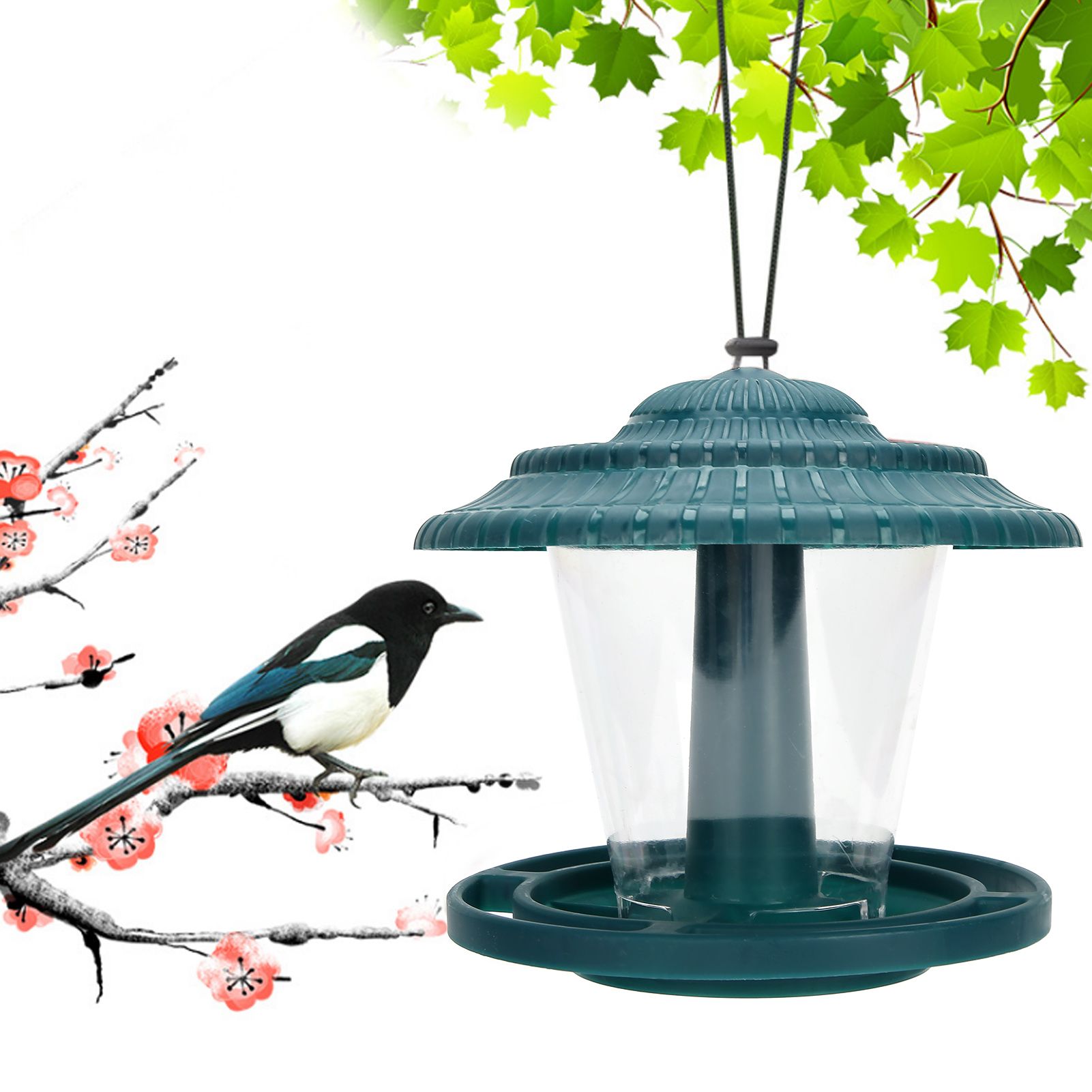 Bird Feeder Waterproof Transparent Hanging Feeding Device for Outdoor Garden Balcony image 10