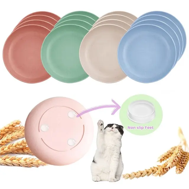 16 Pack Cat Food Bowls Non-Slip Plastic Cat Dishes