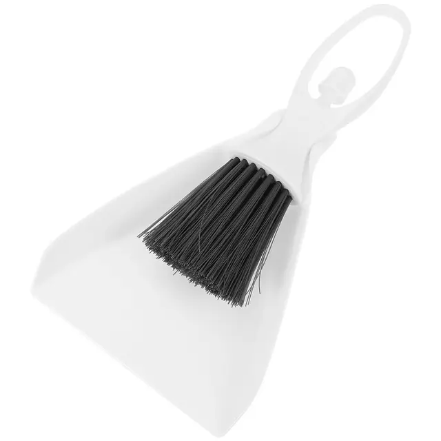 Small White Dustpan and Brush Set for Hamster Cages and Small Animal Care, 1 Set