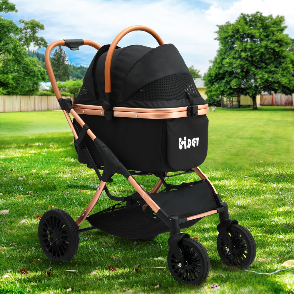 i.Pet Pet Dog Stroller Pram Large Cat Carrier Travel Pushchair Foldable 4 Wheels image 7