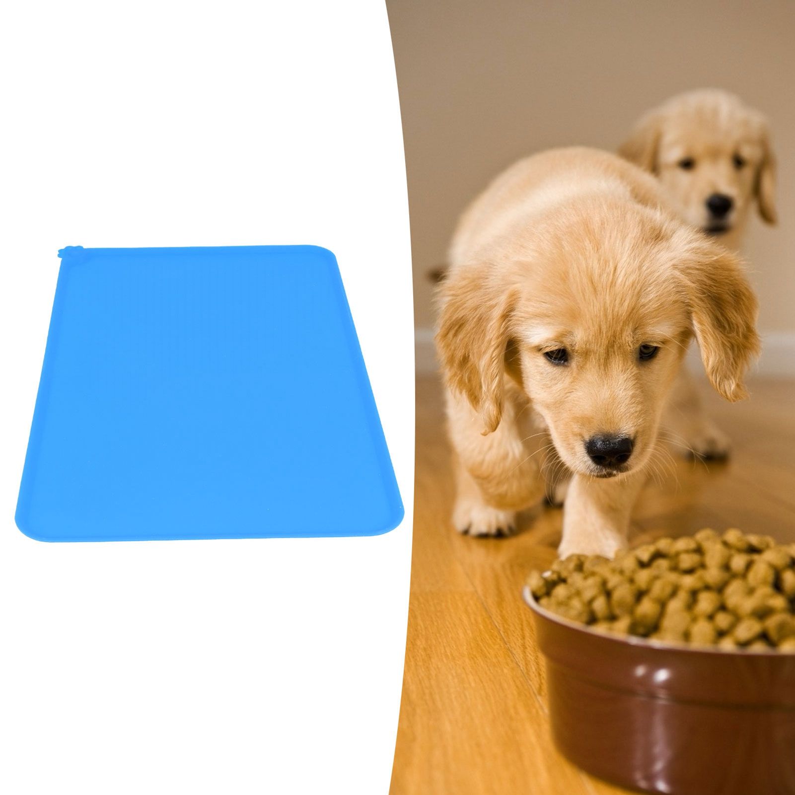 Silicone Placemat Leakage Proof Waterproof Non Slip Pet Feeding Bowl Mat Accessory, Blue image 11