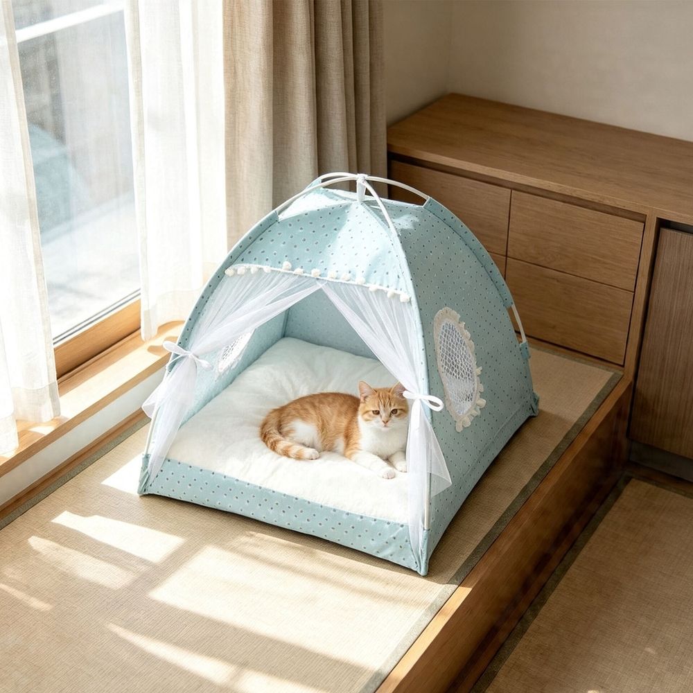 Cat Tent Bed Semi Enclosed Tent For Small & Cats Ventilated Portable…, Small/Large image 3
