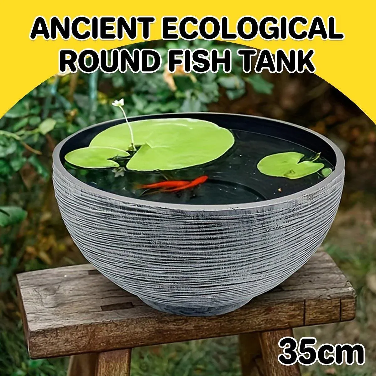 Ancient Fish Tank Lotus Flower Pot Water Lily Bowl Garden Decorative Planter image 14