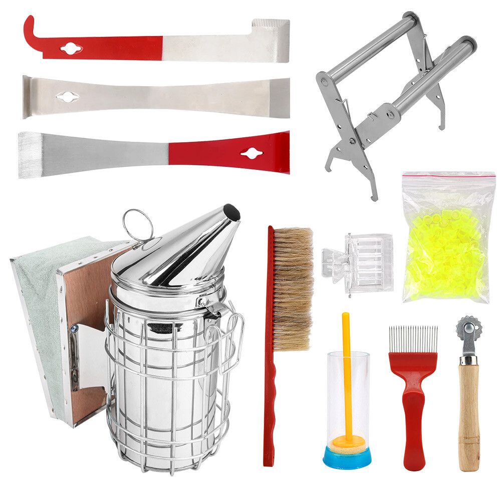 110 Beekeeping Equipment Tool Bee Smoker Brush Fork Hive Tool Bee Catcher Marker image 8